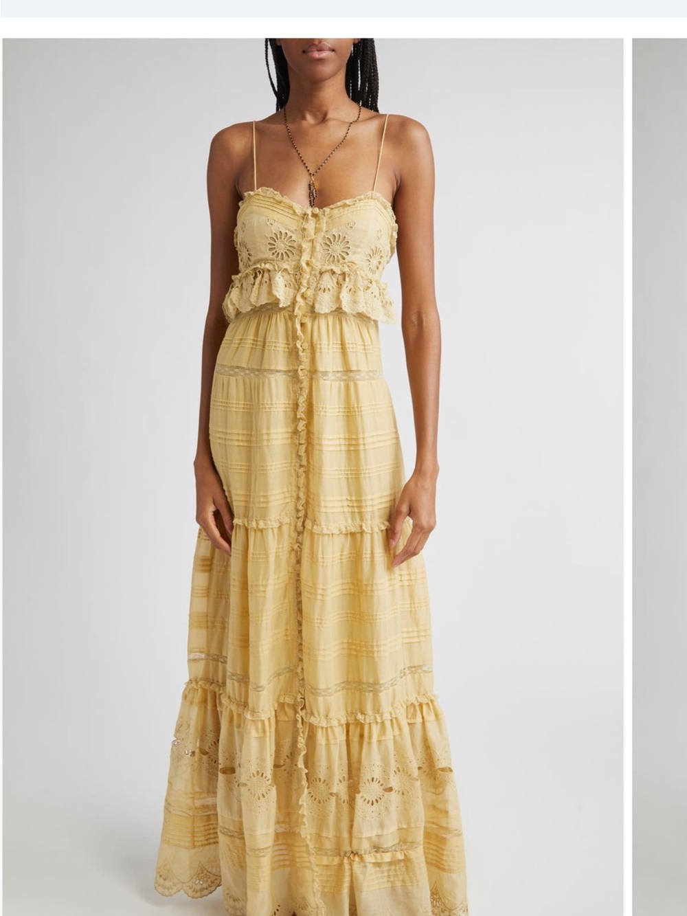 Isabel MARANT Etoile Paule Embroidered Detail Cotton Maxi Dress